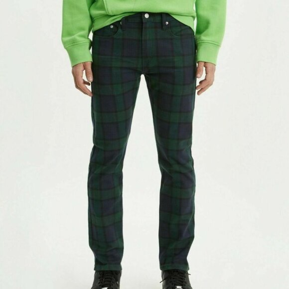 Levi's Other - Levi's Tartan Blue Green Plaid Pants 511 34x34